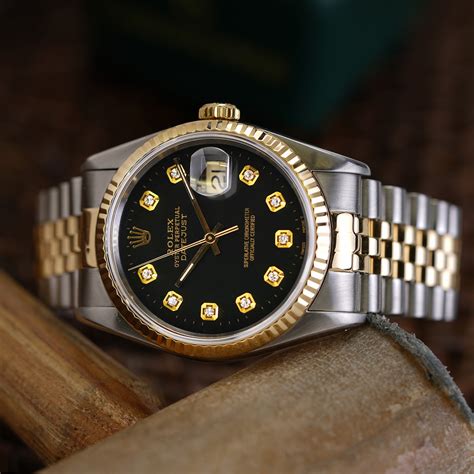 1993 rolex datejust two tone|Datejust 16233 with black dial.